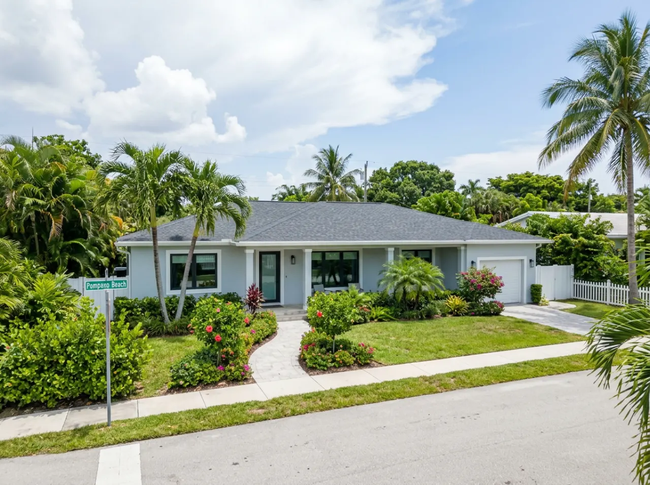 Home a few blocks from the beach in Pompano Beach, FL in bright light