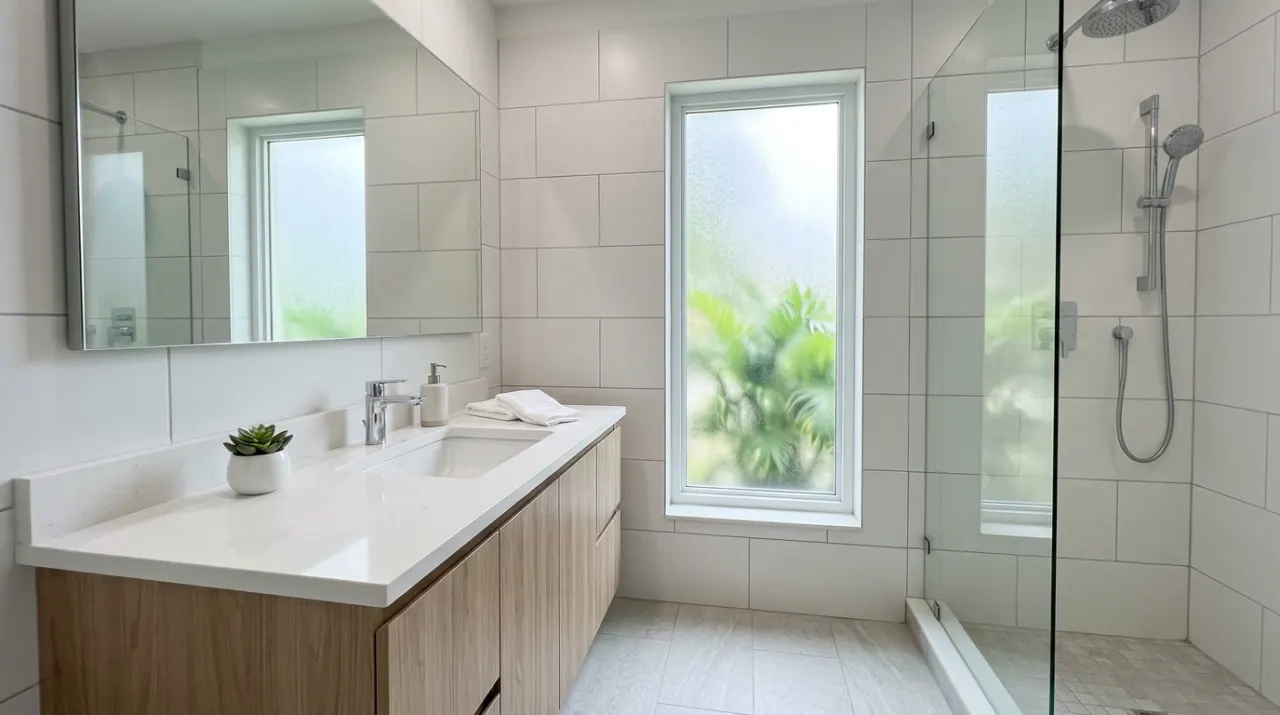 After: remodeled modern bathroom