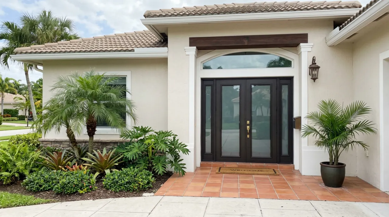 After: new double impact entry doors