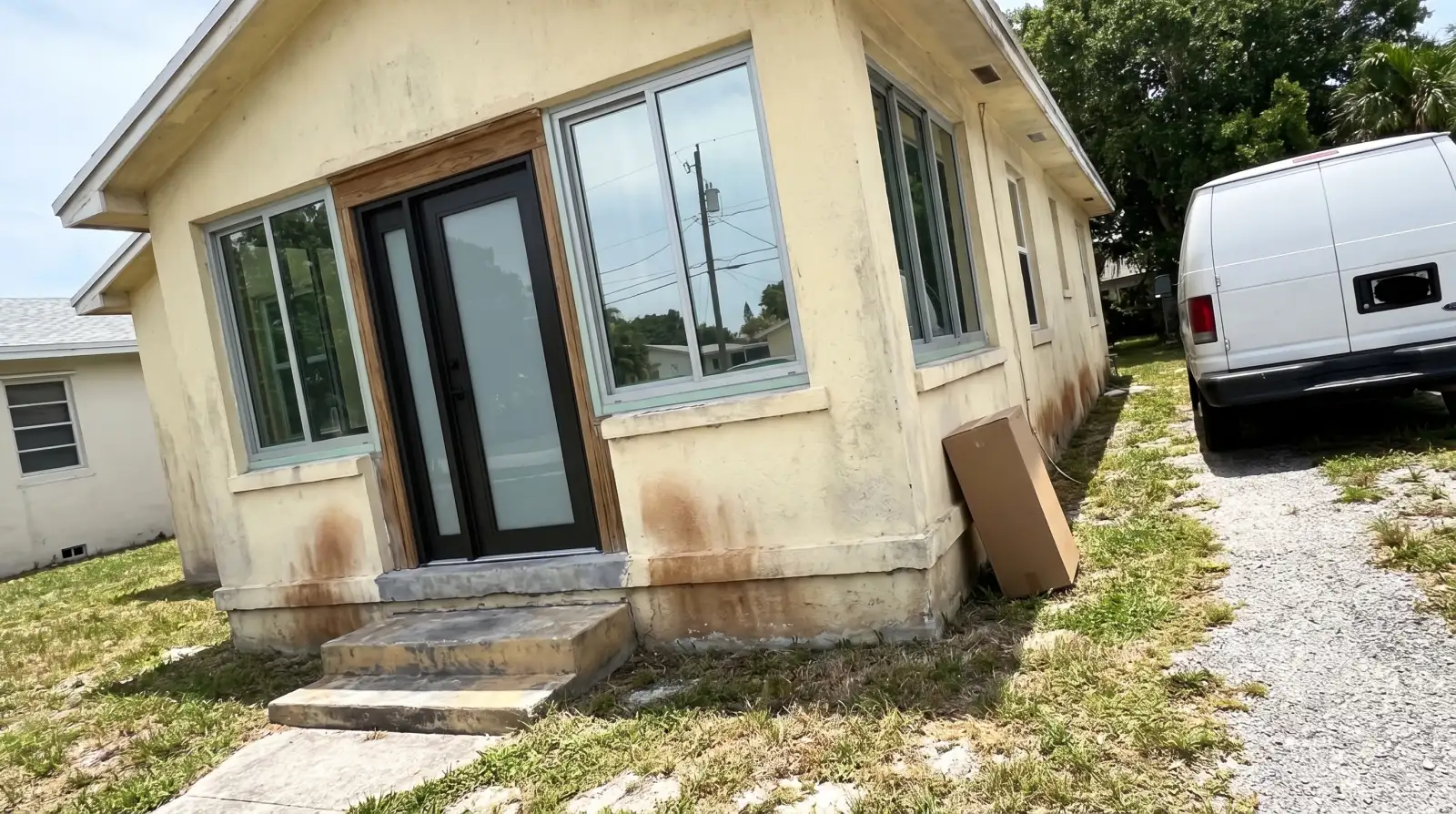 Impact front door on a historic cottage in Delray Beach, FL