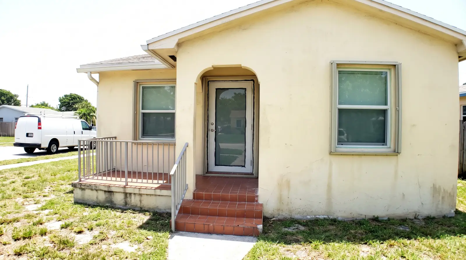Impact front door on a historic cottage in Lake Worth Beach, FL