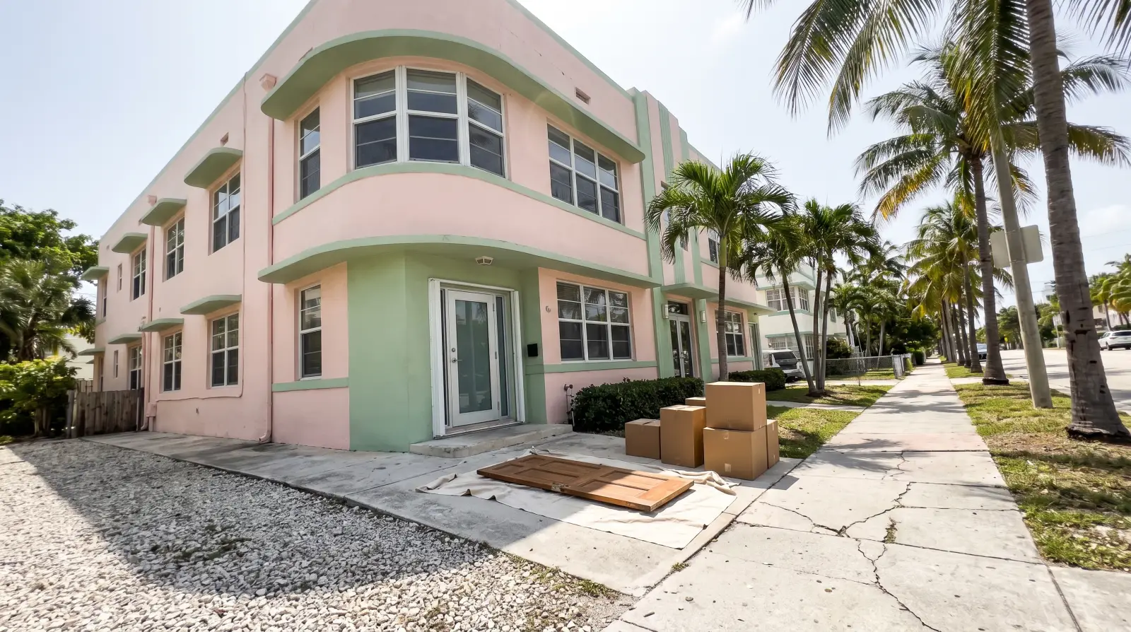 Impact entry door on a historic building in Miami Beach, FL
