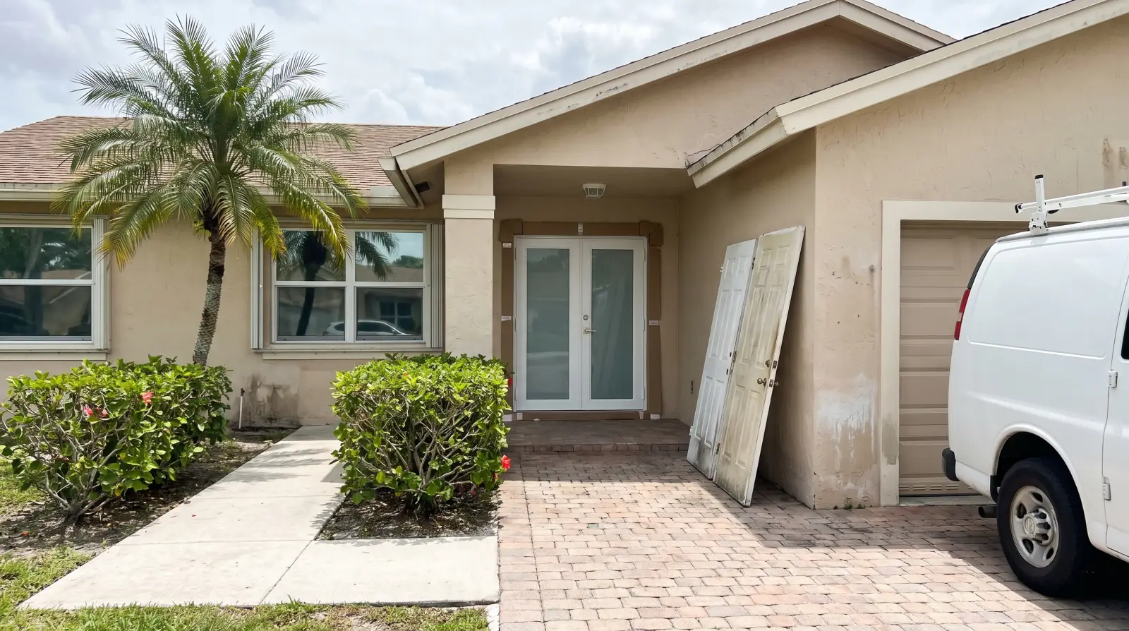 Impact front door with glass sidelites on a Pembroke Pines, FL home